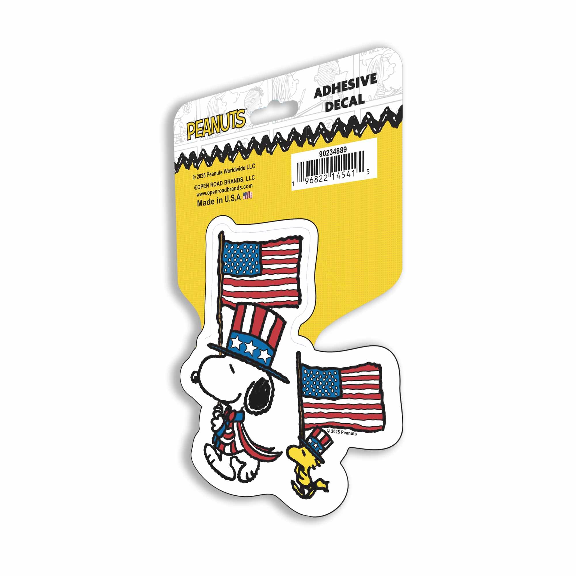 Amazon.com: Peanuts Snoopy Patriotic American Flag Adhesive Vinyl